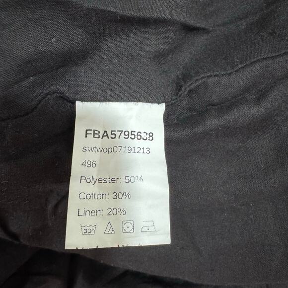 Black Tasseled Linen Blend Mini Skirt Size XS - Picture 7 of 8